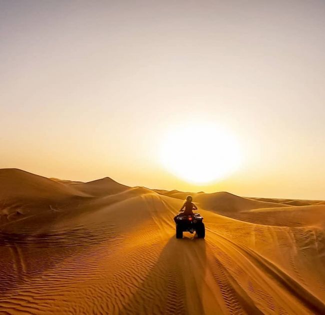 1hr ATV Quad Bike Desert Safari with Desert Camp Dinner