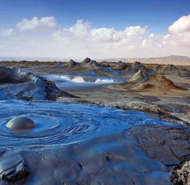 Gobustan petrogliphs and mud volcanoes